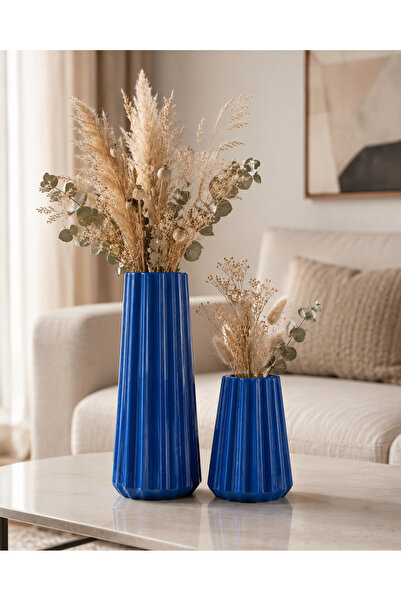 monocactus Mila Porcelain Look Striped Decorative Vase 20-10cm