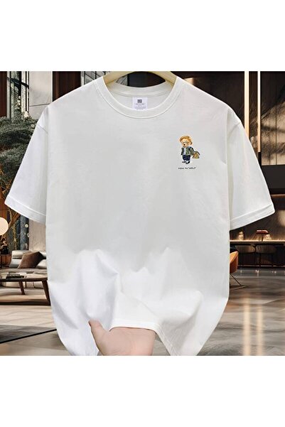 NOURAM Tee SKY·R Brand Loose-Fit Print T-Shirt Summer Round Neck Short Top - ...