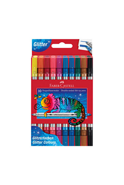 Faber Castell Faber - Castell Çift Uçlu Keçeli Kalem Seti Simli 10 Renk