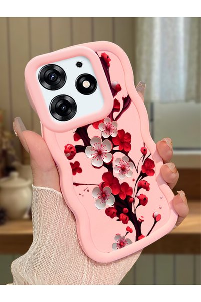 Hontinga Tecno Spark 10 Pro Compatible Case Camera Protector Pink Silicone Co...