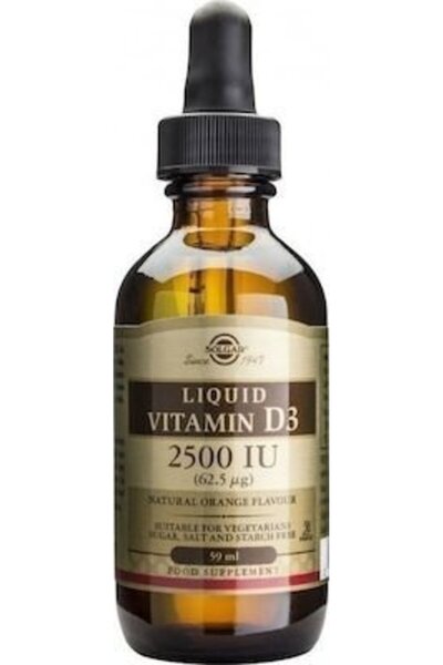 Solgar Vitamin D3 2500IU Liquid (62,5 μg) Βιταμίνη D3 σε Υγρή Μορφή με Γεύση ...