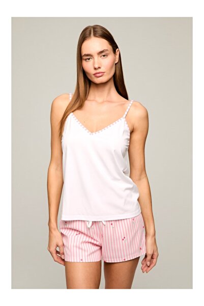 Kom Cherries Patterned Pajama Shorts Set