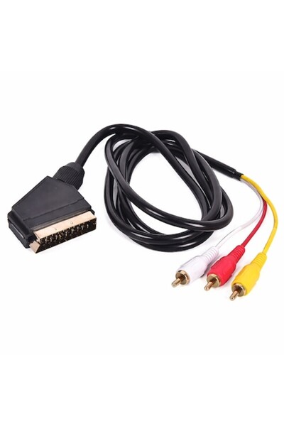 OEM Cablu Scart RCA 21 pini la 3 RCA 1,5m
