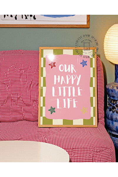 DES VU PRINT Our Happy Little Life Posteri, Çerçevesiz Pinterest Temalı Poster