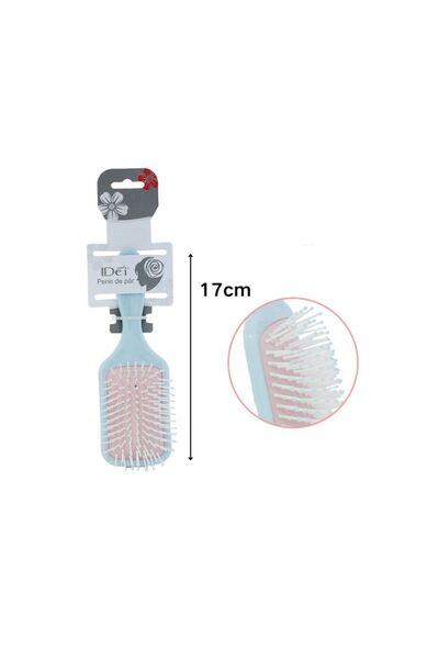 idei Perie mini dreptunghiulară cu pernă amortizantă 17cm culoare albastru pa...