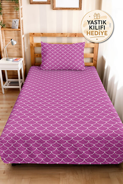 Evimde Bambaşka Purple Geometric Girls' Pique Set - Pastel White Baby Room Se...