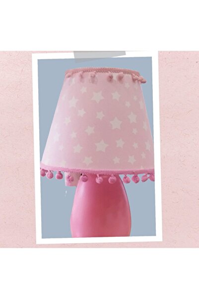 Oxygen Επιτραπέζιο φωτιστικό, pink stars κεραμική βάση. Διαστάσεις 30*20*15.