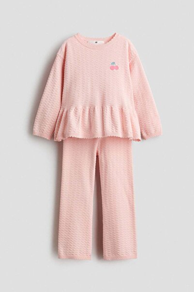H&M 2-piece motif-detail pointelle-knit set