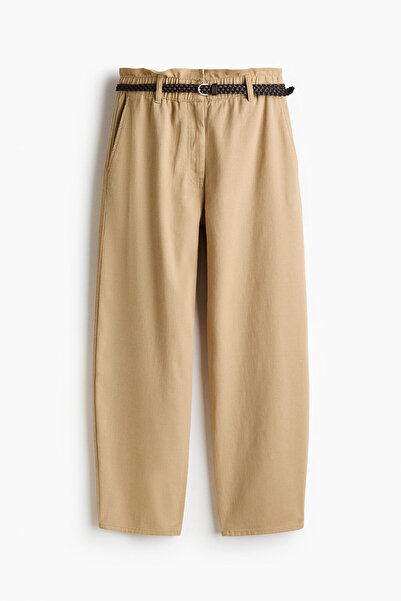 H&M Barrel Paçalı ve Kemerli Pantolon