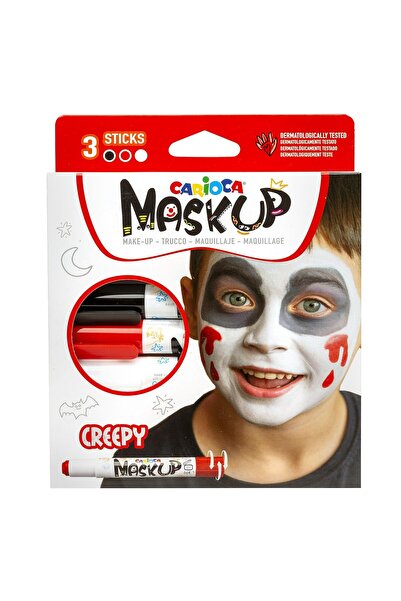 carioca Χρώματα προσώπου 3 τεμάχια Maskup (Κόκκινο-Λευκό-Μαύρο) 43491