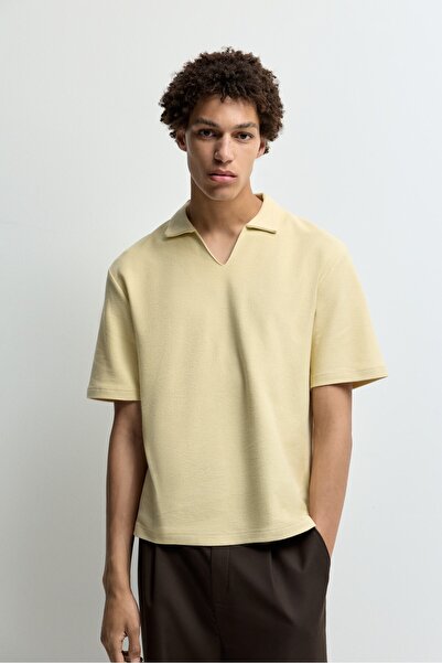 LEFTIES Dokulu v yaka polo t-shirt