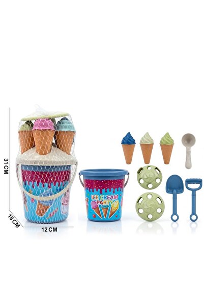 iTajir Sand Buckets Toy with Ice Cream Design and Beach Tools for Kids 3 Piec...
