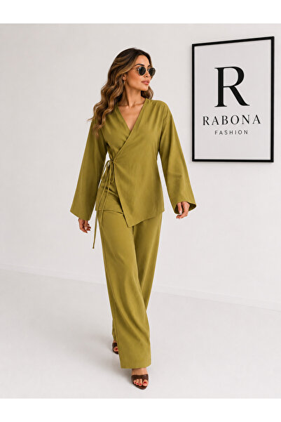 Rabona Fashion Oliviera Olive Green Double Breasted Suit