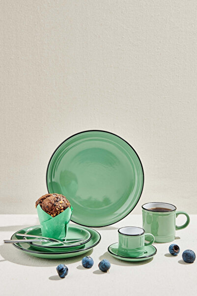 Paşabahçe Electrum Ceramic Dinner Plate Green, Dinner Plate, 1 Piece