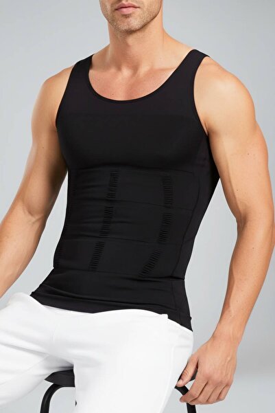GİYU SHOP Men's Body Shaper Chest and Belly Shaper Firming Breathable Athlete...
