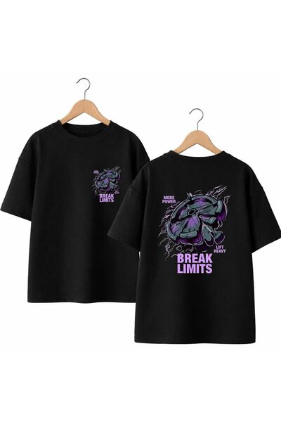 playwear Break Limits Back and Front Chest Printed 100% Cotton Oversize Loose...