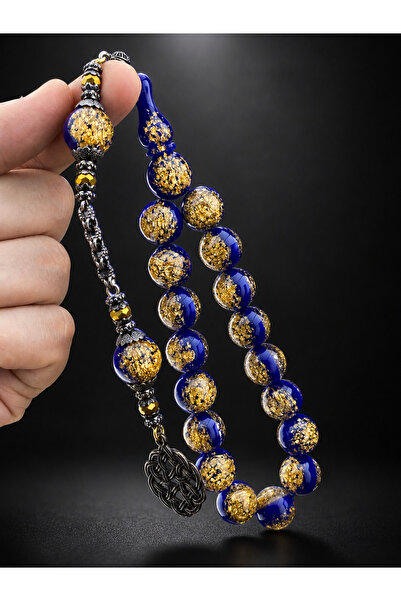 Tesbih Store Gold Leaf Mascot Model Airplane Glass Rosary 14 mm Efe Tesbihi O...