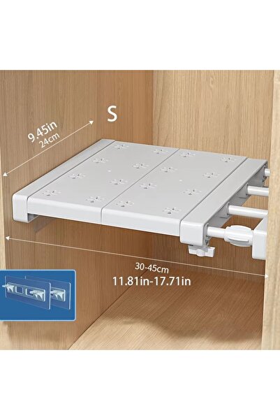 Choice3 small Adjustable Closet Shelf Organizer - Telescoping Carbon Steel St...