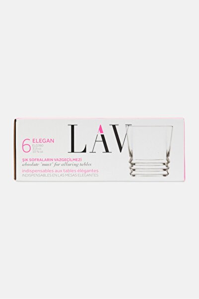 LAV 6 Pieces Elegant Glass 315ml, Transparent