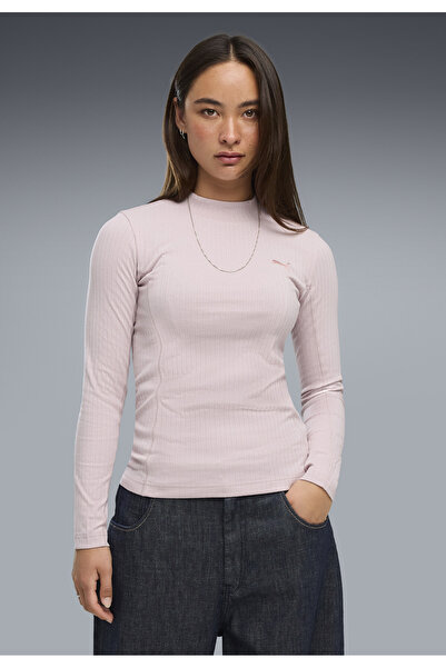 Puma HER Slim Geripptes Langarmshirt