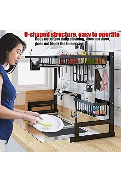 CARTIFY Over Sink Dish Drying Rack Organizer – Multi‑Tier Stainless Steel She...