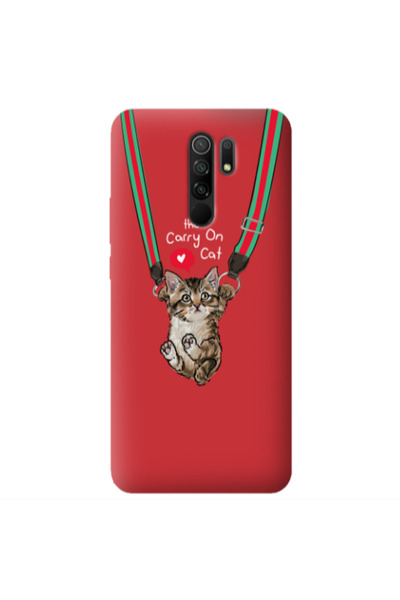 Other Xiaomi Redmi 9 Swinging cat Red Colored Silicone TPU Θήκη