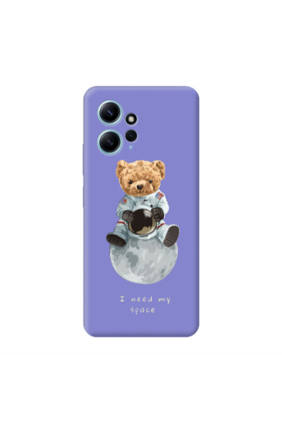 Other Xiaomi Redmi Note 12 4G Bear in space Purple Colored Silicone TPU Θήκη