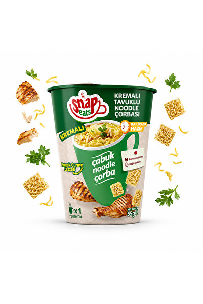 snap eats SNAPEATS BARDAKTA KREMALI TAVUKLU NOODLE ÇORBASI 60G