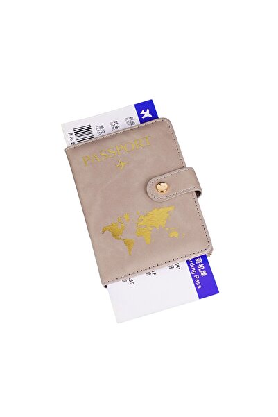 Beypa Ticaret Pasaport Kılıfı Desenli-Tokalı