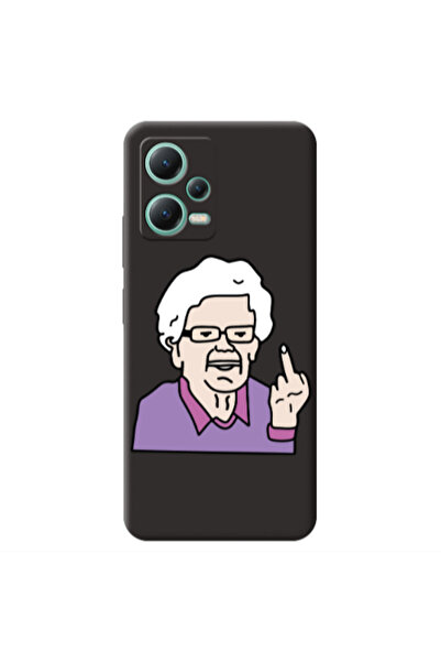 Other Xiaomi Redmi Note 12 Pro 5G Crazy Granny Black Colored Silicone TPU Θήκη