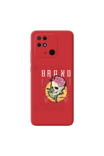 Other Xiaomi Redmi 10C Skull Roses Red Colored Silicone TPU Θήκη