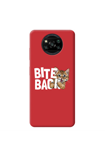 Other Xiaomi Poco X3 /X3 Pro bitte back cat Red Colored Silicone TPU Θήκη