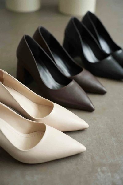 Generic Brand Bitter brown leather women's heeled shoes tr08ms16c