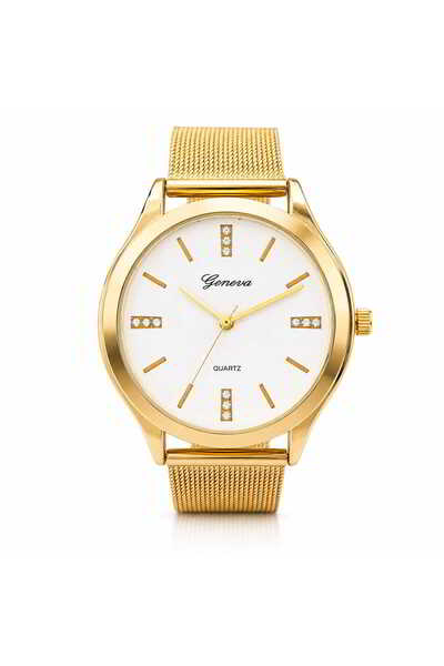 Watch Ceas de mana, barbatesc, bratara milaneza, Casual, Geneva, Auriu, CB90