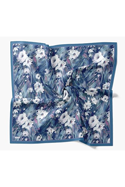 Silk Home Velora Scarf Watercolor Flower Indigo