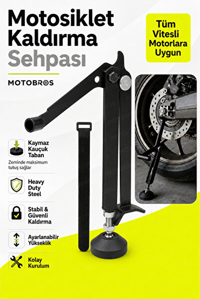 Motobros Motosiklet Kaldırma Sehpası Kriko Motor Kaldıraç – Ayarlanabilir Yan...