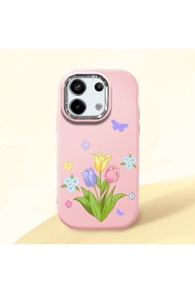 Hontinga Redmi Note 13 Pro 5g Compatible Case with Camera Protection Pink Sil...