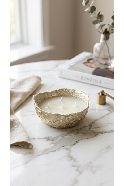 BalibeeCandle BalibeecandleHandmade Luxry Gold kabartma detaylı kasede dekora...
