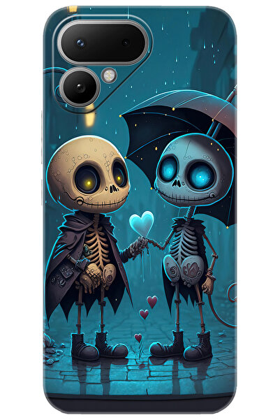 TECNO Pova Curve 2 5G (LK7k) Uyumlu Kılıf Desen Baskılı Silikon Aşık İskeletl...