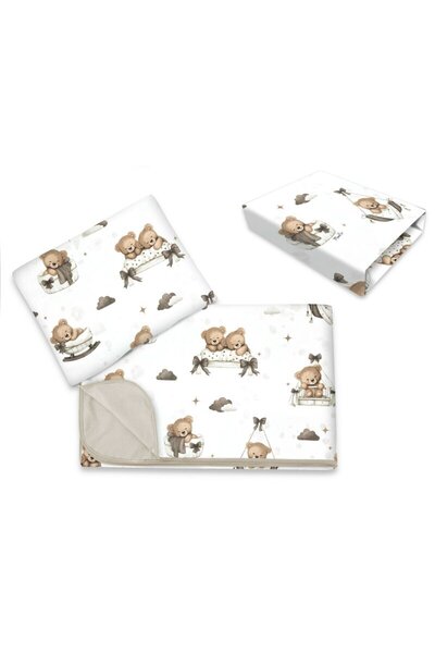MimiNu Lenjerie patut cu 3 piese, MimiNu, Cu cearceaf 120x60 cm, Din bumbac c...