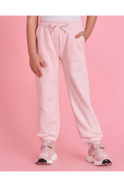 REDTAG Girls Pink Basic Terry Track Pants