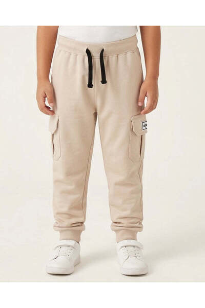 REDTAG Boys Beige Cargo Active Pants