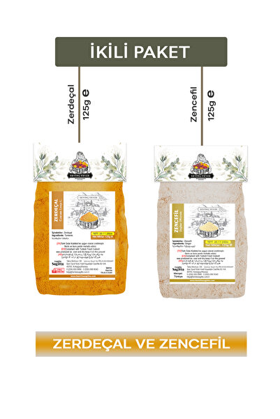 Sevinç Teyze Zenzer Paketi Zerdeçal 125g ve Zencefil 125g