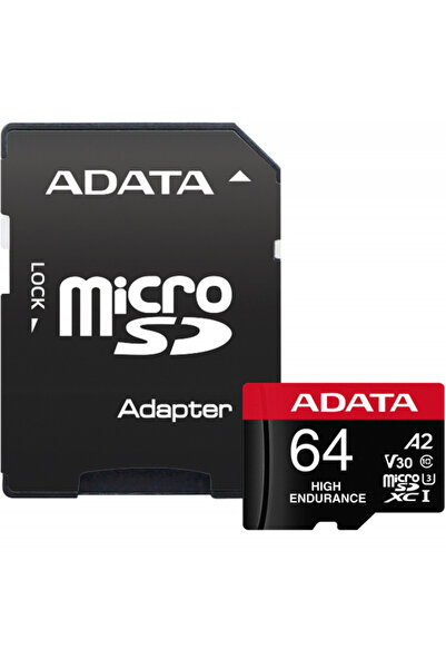 Adata Card de memorie microSDXC High Endurance, 64GB, Clasa 10/ UHS-1 U3, Cu ...