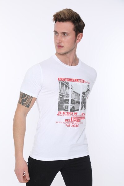 SOCCER Men's White T-shirt