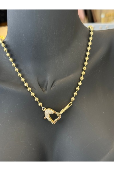Generic Brand Stone Gemship Heart Lock Necklace