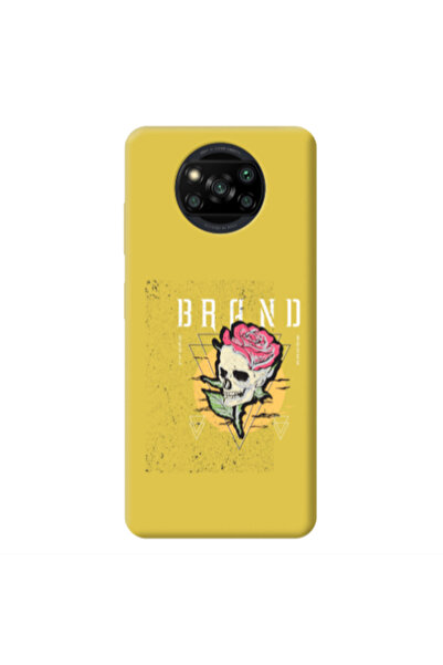 Other Xiaomi Poco X3 Pro Skull Roses Yellow Colored Silicone TPU Θήκη