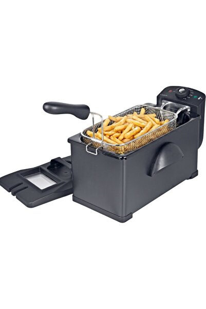 COOK-IT Friteuză electrică 3L, 2000W, termostat reglabil 115-190°C, coș detaș...