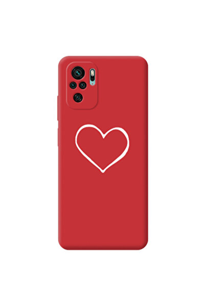 Other Xiaomi Redmi Note 10S White heart Red Colored Silicone TPU Θήκη