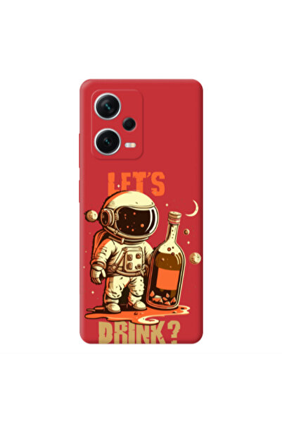 Other Xiaomi Poco X5 Lets drink Red Colored Silicone TPU Θήκη